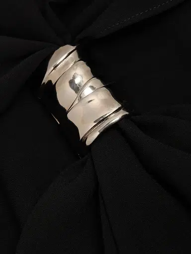 Proenza Schouler Women's Malika Hardware-Detail Asymmetric Double Crepe Top - Black | Thumbnail 7