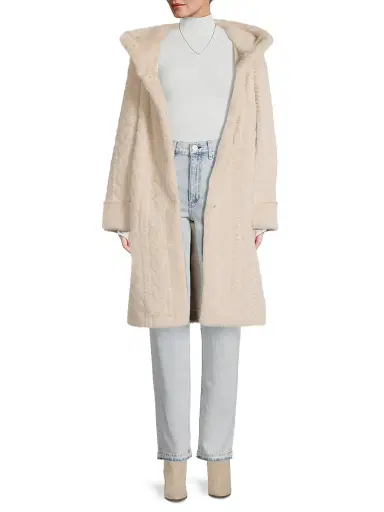 Kobi Halperin Women's Myla Cable Faux-Fur Hooded Coat | Thumbnail 2