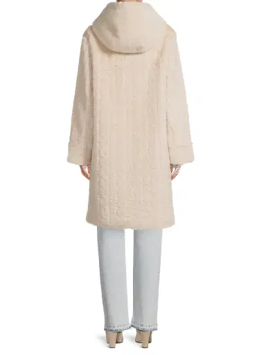 Kobi Halperin Women's Myla Cable Faux-Fur Hooded Coat | Thumbnail 5