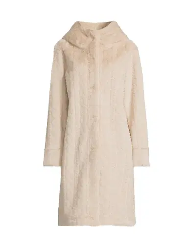 Kobi Halperin Women's Myla Cable Faux-Fur Hooded Coat | Thumbnail 1