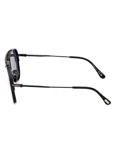 Tom Ford Women's Leon 62MM Aviator Sunglasses - Shiny Black Smoke | Thumbnail 3 Tom Ford Women's Leon 62MM Aviator Sunglasses - Shiny Black Smoke | Thumbnail 3