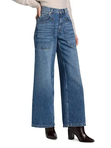 Ba&sh Women's Zoel Wide-Leg Jeans - Blue Denim - Size XL | Thumbnail 4 Ba&sh Women's Zoel Wide-Leg Jeans - Blue Denim - Size XL | Thumbnail 4