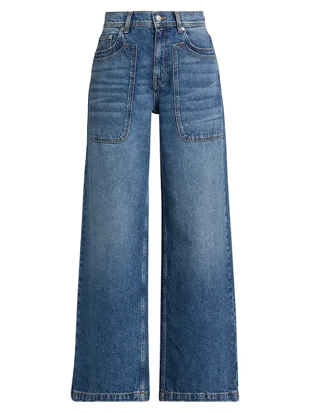 ba & sh Women's Zoel Wide-Leg Jeans - Blue Denim