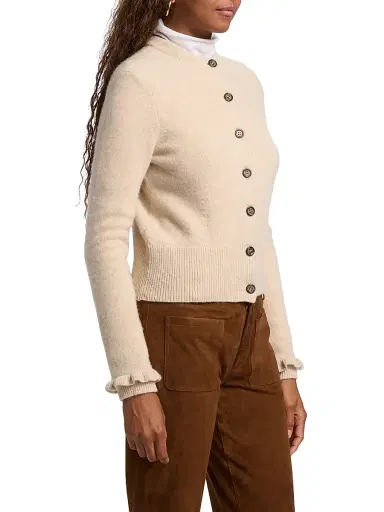 Ba&sh Women's Karante Wool Cardigan - Beige Chine - Size Large | Thumbnail 4