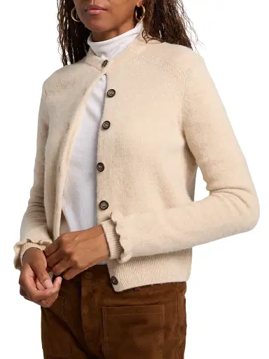 Ba&sh Women's Karante Wool Cardigan - Beige Chine - Size Large | Thumbnail 6