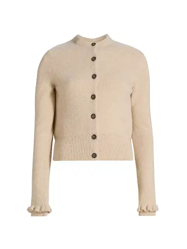 Ba&sh Women's Karante Wool Cardigan - Beige Chine - Size Large | Thumbnail 1