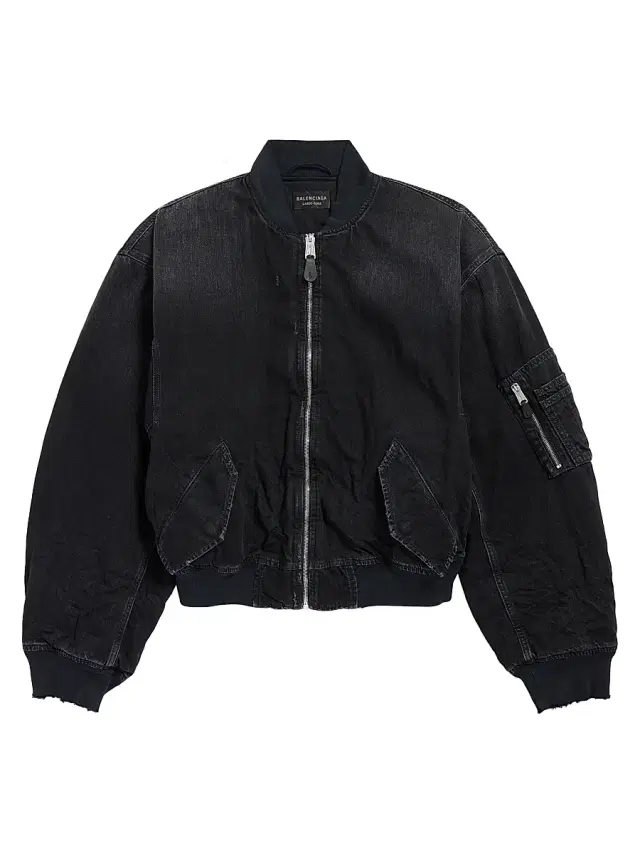 Men's Standard Denim Bomber Jacket - Black