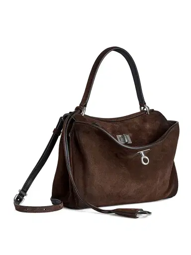 Balenciaga Women's Rodeo Small Suede Top Handle Bag - Espresso | Thumbnail 4