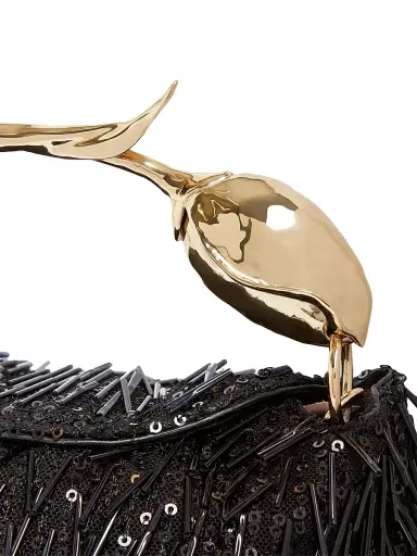 Erdem Women's Mini Bloom Beaded & Sequined Top Handle Bag - Black | Thumbnail 2 Erdem Women's Mini Bloom Beaded & Sequined Top Handle Bag - Black | Thumbnail 2