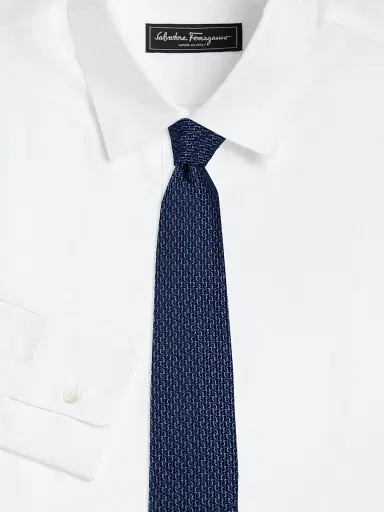 Ferragamo Men's Jacquard Silk Tie | Thumbnail 2