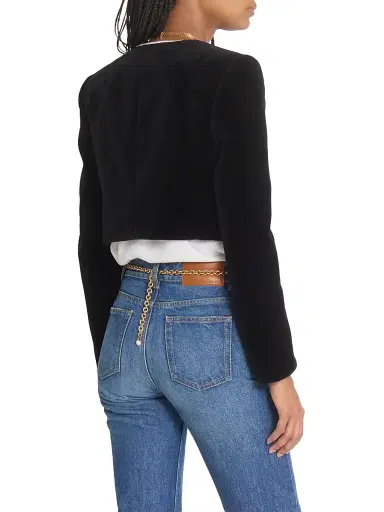 Chloé Women's Velvet Crop Jacket - Black | Thumbnail 5