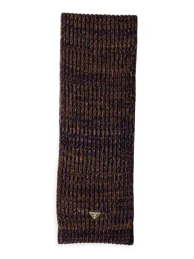 Prada Women's Mélange Wool and Cashmere Scarf - Dark Brown | Thumbnail 1