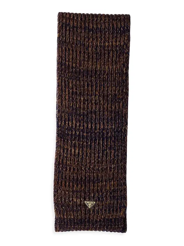 Prada Women's Mélange Wool and Cashmere Scarf - Dark Brown