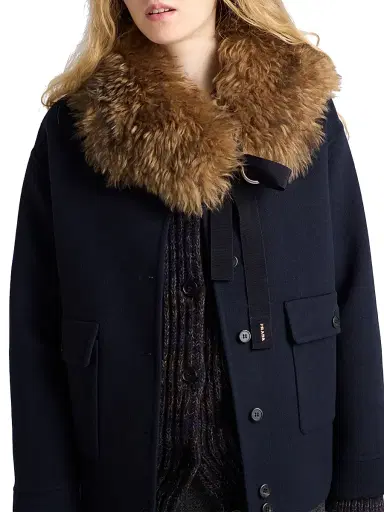 Prada Women's Double Cashwool Jacket - Blue | Thumbnail 4 Prada Women's Double Cashwool Jacket - Blue | Thumbnail 4