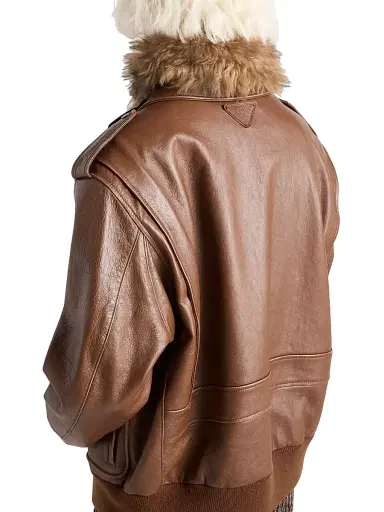 Prada Women's Nappa Leather Bomber Jacket - Brown - Size 8 | Thumbnail 4 Prada Women's Nappa Leather Bomber Jacket - Brown - Size 8 | Thumbnail 4