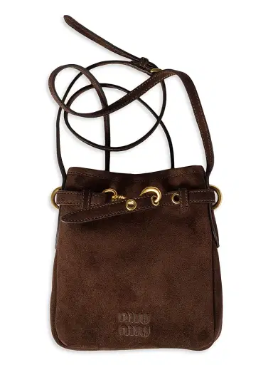 Miu Miu Women's Suede Pouch - Brown | Thumbnail 1 Miu Miu Women's Suede Pouch - Brown | Thumbnail 1