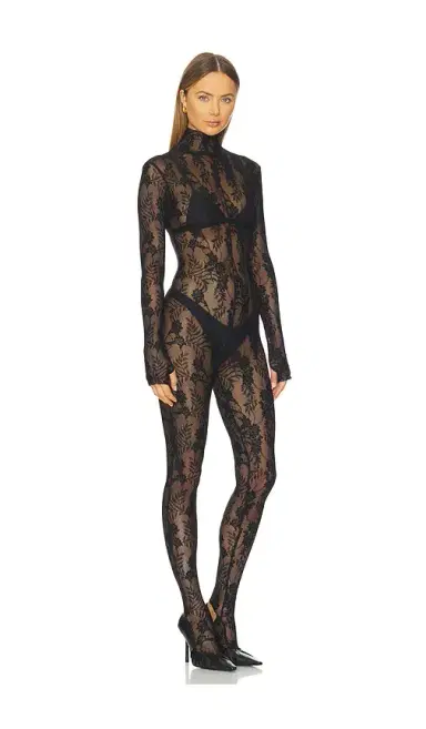 Norma Kamali Long Sleeve Slim Fit Turtleneck Catsuit | Thumbnail 2 Norma Kamali Long Sleeve Slim Fit Turtleneck Catsuit | Thumbnail 2