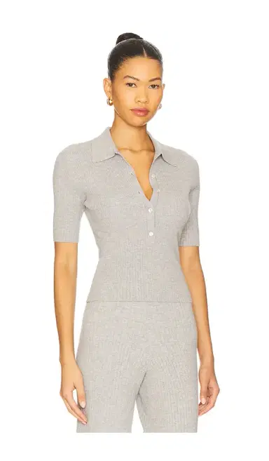525 America Ginny Short Sleeve Polo Collar Top | Thumbnail 2 525 America Ginny Short Sleeve Polo Collar Top | Thumbnail 2