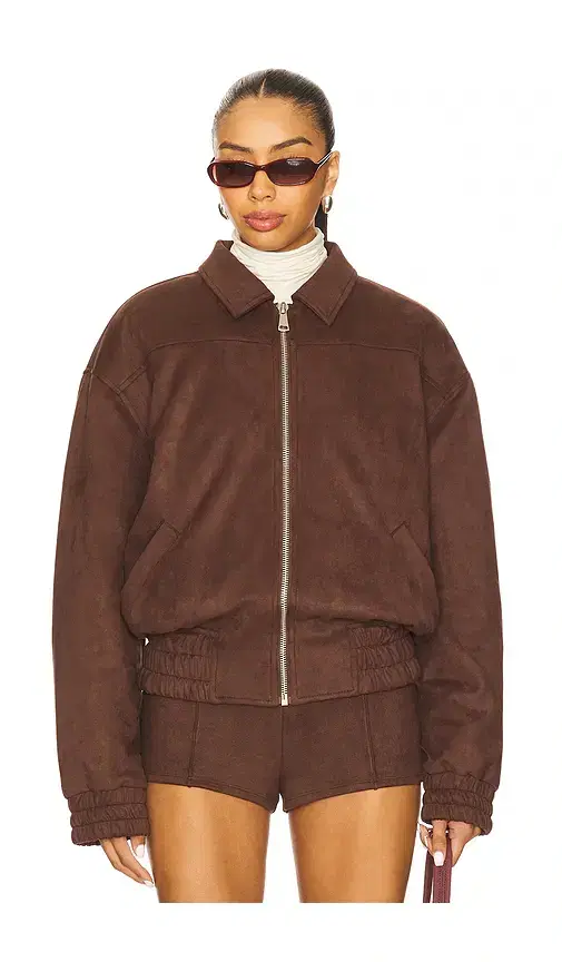 superdown Jessica Faux Suede Bomber