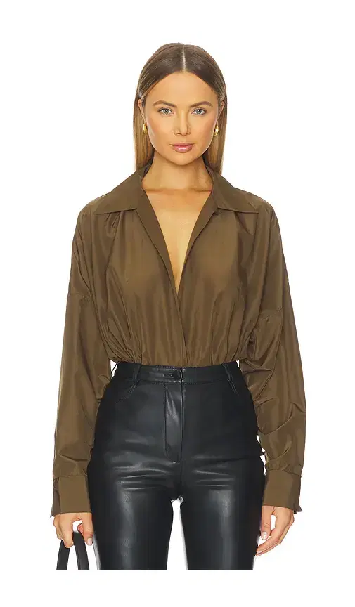 Norma Kamali x REVOLVE Super Oversized Boyfriend Shirt Bodysuit