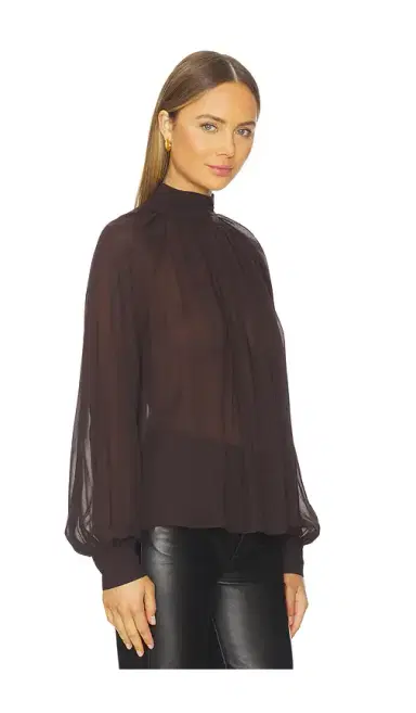 NICHOLAS Solene Long Sleeve Mock Neck Blouse | Thumbnail 2