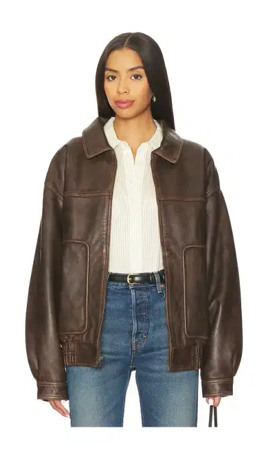 Joe's Jeans Luca Leather Bomber Jacket | Thumbnail 1 Joe's Jeans Luca Leather Bomber Jacket | Thumbnail 1