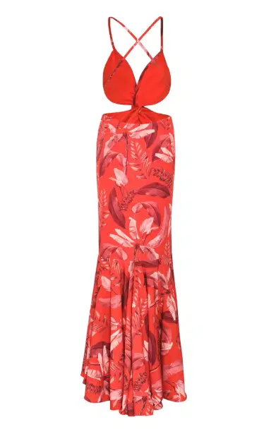 ANDRES OTALORA La Sierpe Cutout Printed Crepe Maxi Dress | Thumbnail 3