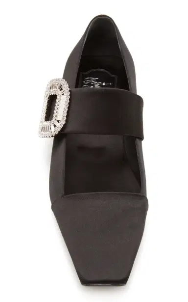Roger Vivier Belle Vivier Crystal-Embellished Babies Satin Flats | Thumbnail 2