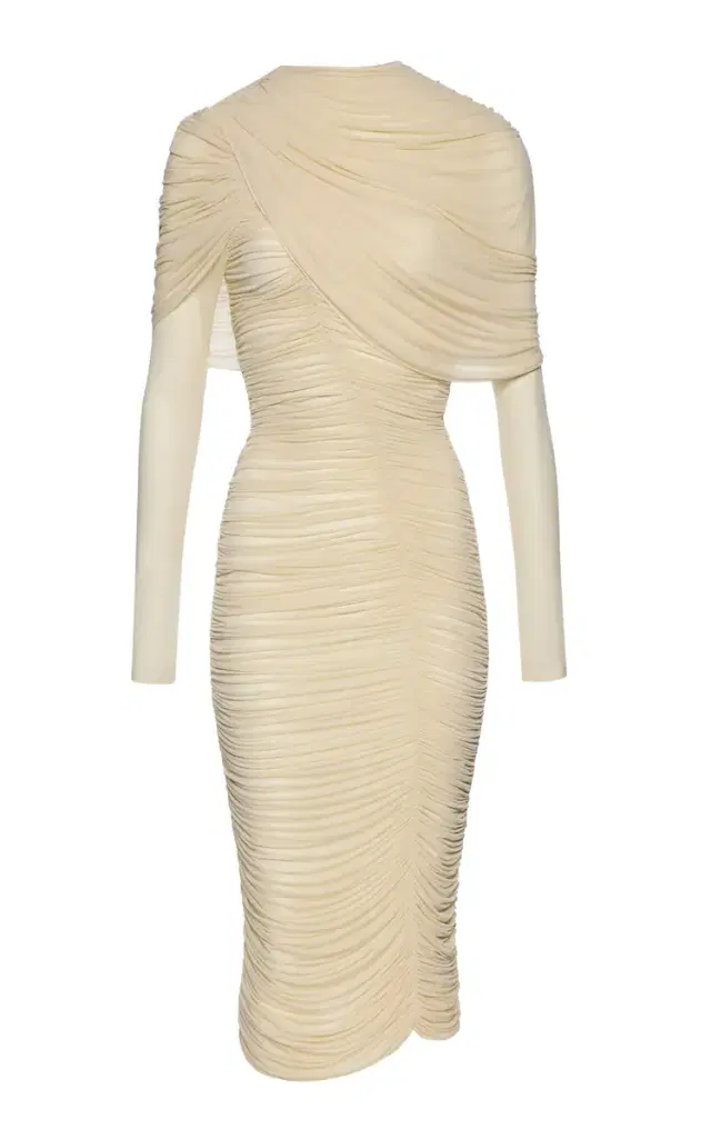 Ruched Capelet Midi Dress