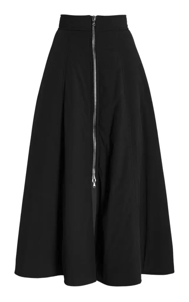 The Becca Zippered Midi Skirt - Black