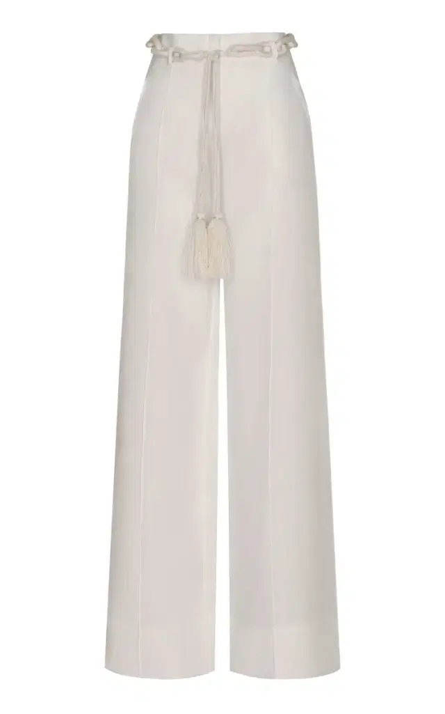 Senda Ecru Belted Linen Pants