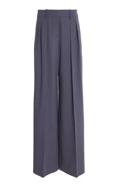 Michael Kors Collection Pleated Stretch-Wool Wide-Leg Pants | Thumbnail 1