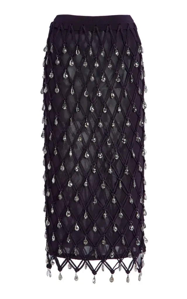 Jewel Macrame Midi Skirt