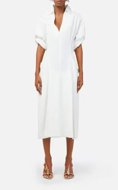 Bottega Veneta Viscose Linen Dress with Frog Details | Thumbnail 3 Bottega Veneta Viscose Linen Dress with Frog Details | Thumbnail 3