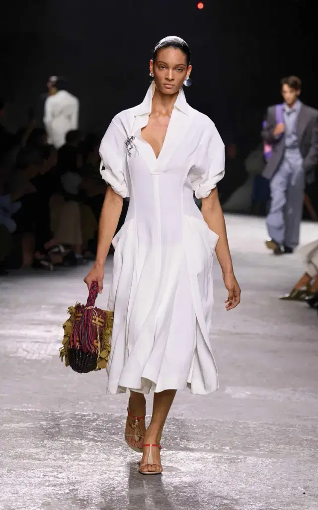 Bottega Veneta Viscose Linen Dress with Frog Details