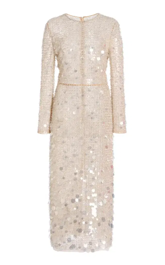 Paillette-Embellished Midi Dress