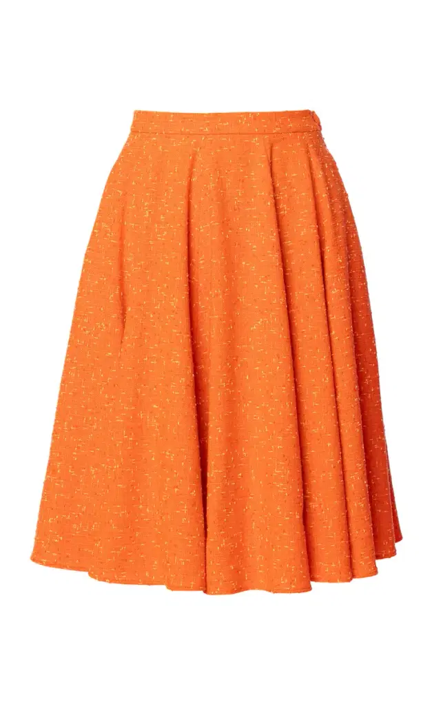 Lillian Cotton Pleated A-Line Midi Skirt