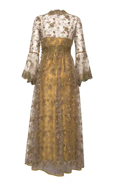 Loretta Caponi Topazio Lace-Trimmed Midi Dress | Thumbnail 3