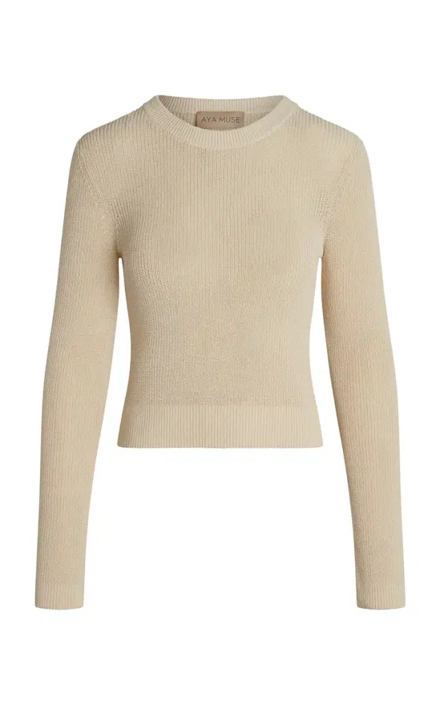 Lysi Scarf-Detailed Stretch-Cotton Knit Top