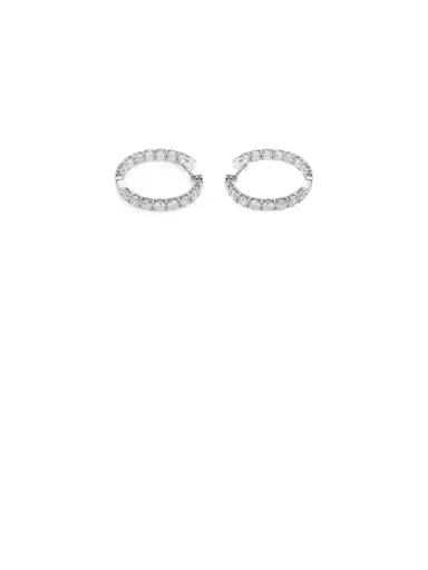 Wish Fine Jewelry 1.10ct Diamond 18K Gold Illusion Hoops Earrings | Thumbnail 1 Wish Fine Jewelry 1.10ct Diamond 18K Gold Illusion Hoops Earrings | Thumbnail 1