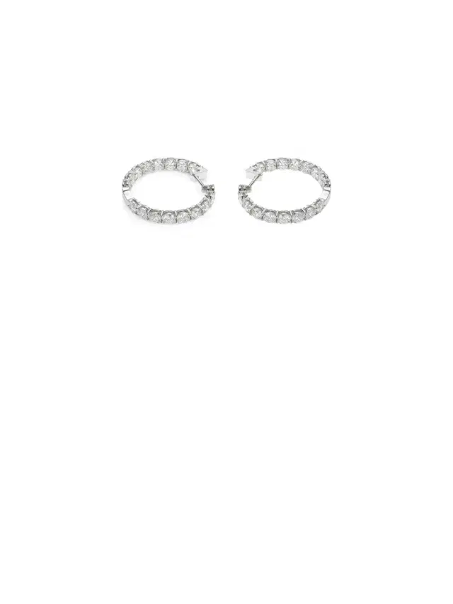 1.10ct Diamond 18K Gold Illusion Hoops Earrings