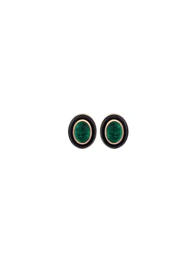 Wish Fine Jewelry 1.40ct Emerald Onyx 14K Gold Stud Earrings | Thumbnail 1 Wish Fine Jewelry 1.40ct Emerald Onyx 14K Gold Stud Earrings | Thumbnail 1