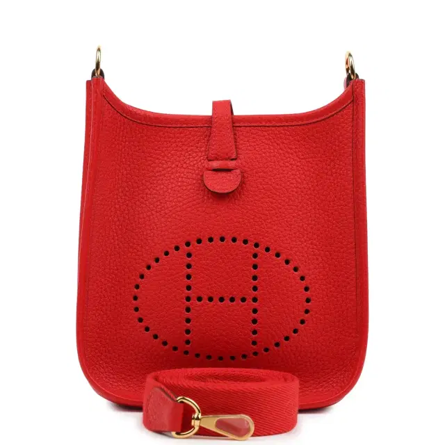 Hermes Evelyne TPM Rouge De Couer Clemence Gold Hardware