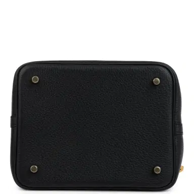 HERMÈS Hermes Picotin Lock 22 Black Clemence Gold Hardware | Thumbnail 5 HERMÈS Hermes Picotin Lock 22 Black Clemence Gold Hardware | Thumbnail 5