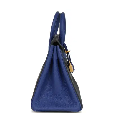 HERMÈS Hermes Special Order (HSS) Birkin 25 Bi-Color Bleu Nuit and Bleu Electric Togo Brushed Gold Hardware | Thumbnail 3