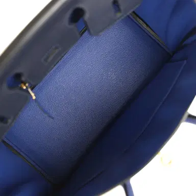 HERMÈS Hermes Special Order (HSS) Birkin 25 Bi-Color Bleu Nuit and Bleu Electric Togo Brushed Gold Hardware | Thumbnail 8