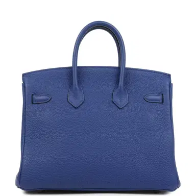 HERMÈS Pre-owned Hermes Birkin 25 Bleu Electric Togo Palladium Hardware | Thumbnail 4 HERMÈS Pre-owned Hermes Birkin 25 Bleu Electric Togo Palladium Hardware | Thumbnail 4