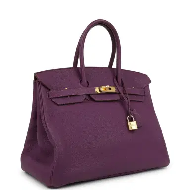 HERMÈS Pre-owned Hermes Birkin 35 Anemone Togo Gold Hardware | Thumbnail 3 HERMÈS Pre-owned Hermes Birkin 35 Anemone Togo Gold Hardware | Thumbnail 3
