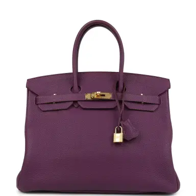 HERMÈS Pre-owned Hermes Birkin 35 Anemone Togo Gold Hardware | Thumbnail 1 HERMÈS Pre-owned Hermes Birkin 35 Anemone Togo Gold Hardware | Thumbnail 1