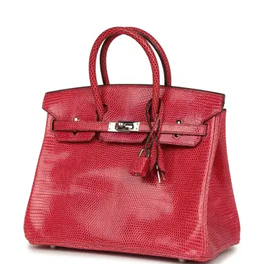 HERMÈS Vintage Hermes Birkin 25 Fuchsia Varanus Niloticus Lizard Palladium Hardware | Thumbnail 5 HERMÈS Vintage Hermes Birkin 25 Fuchsia Varanus Niloticus Lizard Palladium Hardware | Thumbnail 5